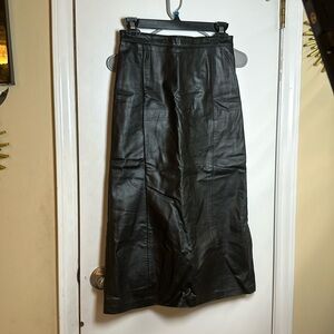 Northside fashion vintage genuine leather maxi skirt